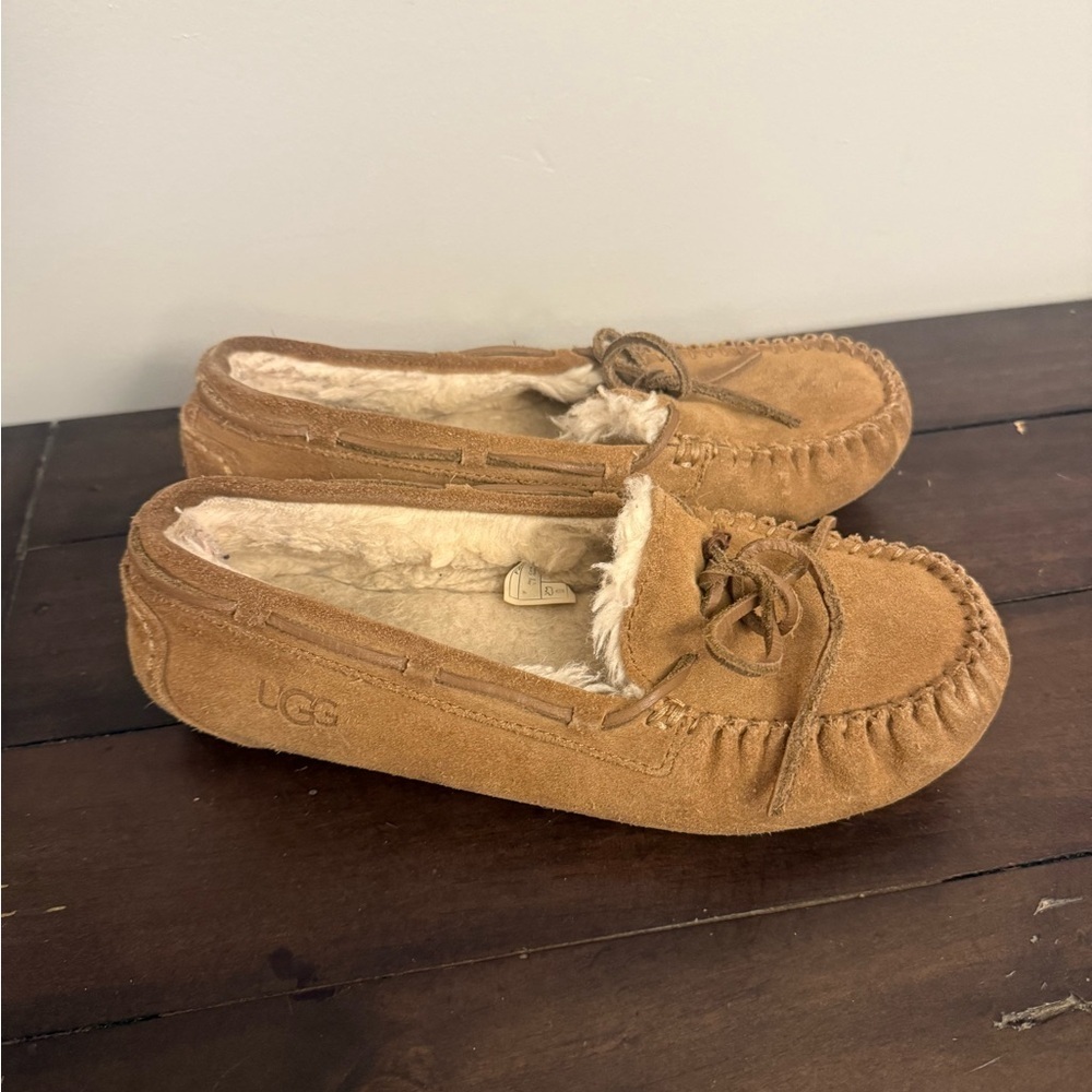 UGG Chestnut Suede Moccasin Slippers